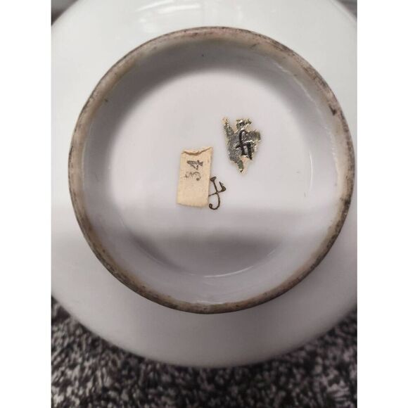 1960s Large Japanese Porcelain Green Gilt Floral Bowl - Picture 4 of 6